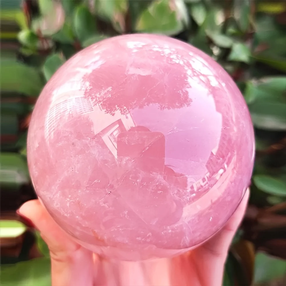 Natural Pink Rose Quartz Magic Crystal Ball Ornament Sphere, Home Decoration, Quartz Minerales Gift