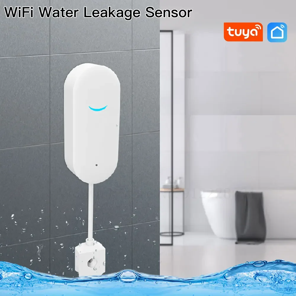 SW100 WiFi Smart Tuya Water Leakage Sensor Tuya Water Leak Sensor Detector Flood Alert Overflow Smart Life APP