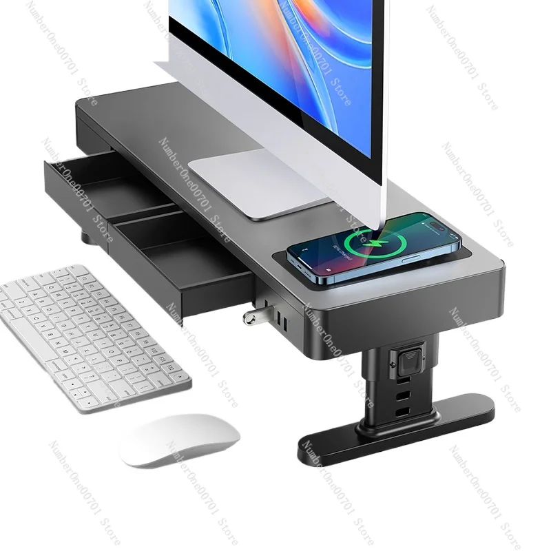 

Стойка для монитора компьютера Подъемный кронштейн для ноутбука Mac Многофункциональный кронштейн Настольная база для хранения