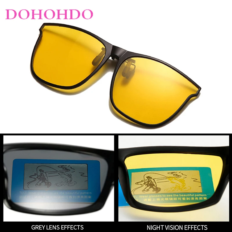 Clip-on Flip-up Lens Sun Glass Men Vintage Classic Designer Night Vision Anti-Glare Women Sunglass Polarized Goggles UV400 Gafas
