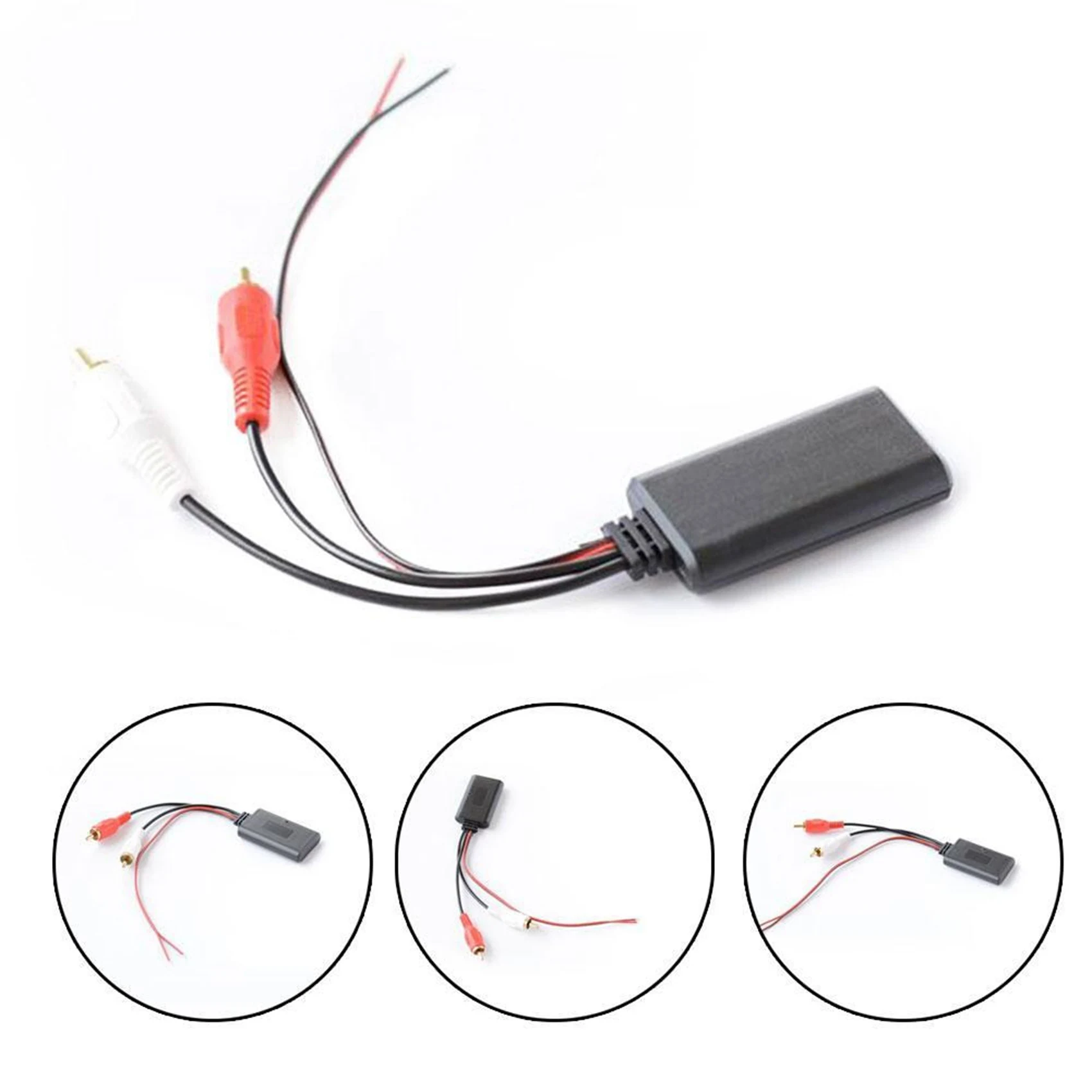 2Pcs Car Wireless Bluetooth Module Music Adapter RCA AUX Audio Cable Universal 2RCA Interface Bluetooth Adapter 5-12V-Elect