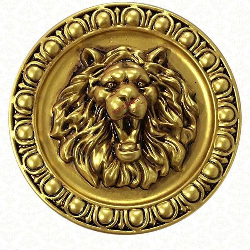 Polyurethane Lion Head Sculpture Medallion Wall Moulding Decoration Ceiling Rose Lamp Base