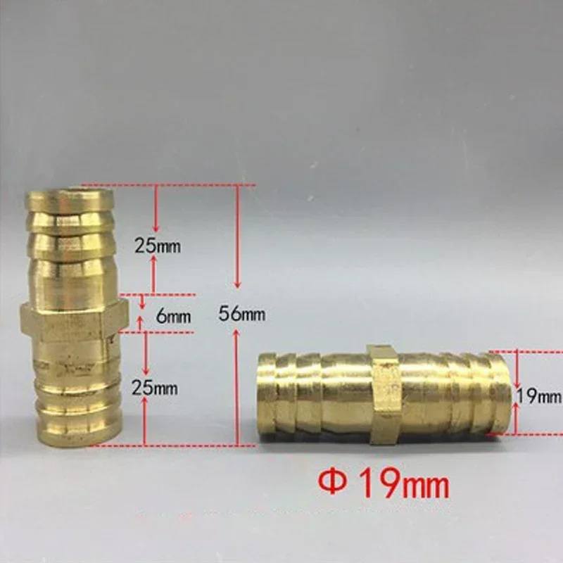 Brass 2 Way Straight Hose Barb Barbed Pipe Fitting Copper Coupler Connector Adapter for Air Fuel Gas Water 4 5 6 8 10 12 14 mm