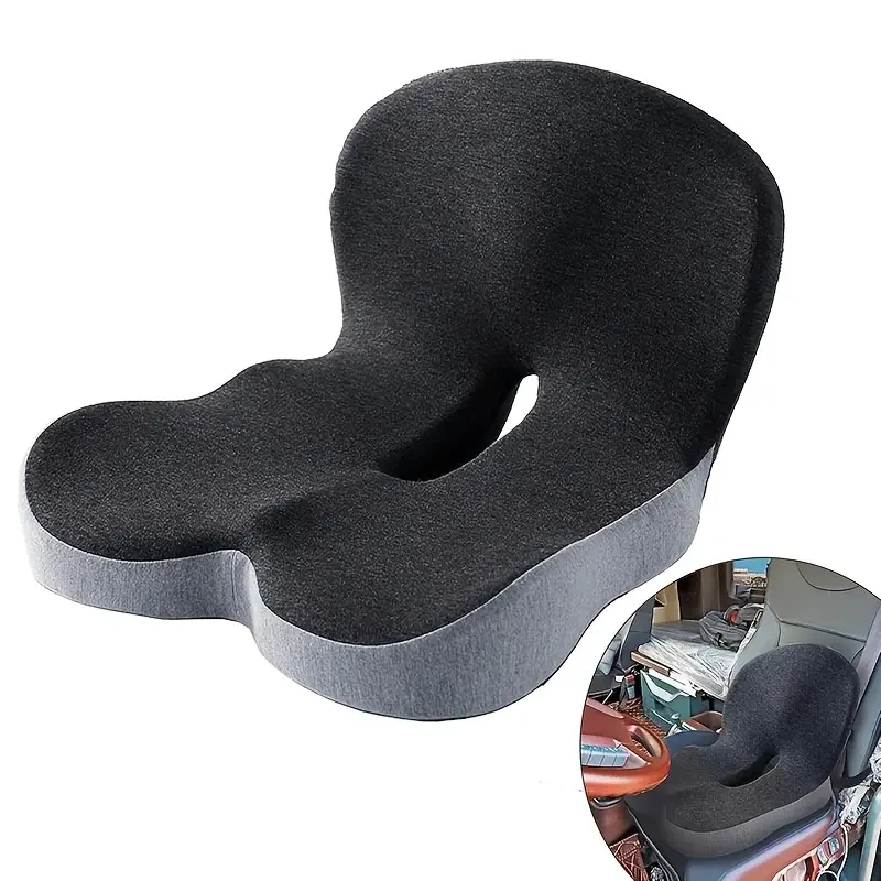 

Memory Cotton One-piece Seat Cushion Backrest Integrated Student Office Chair Cushion Car Waist Protection Pad Fart Pad
