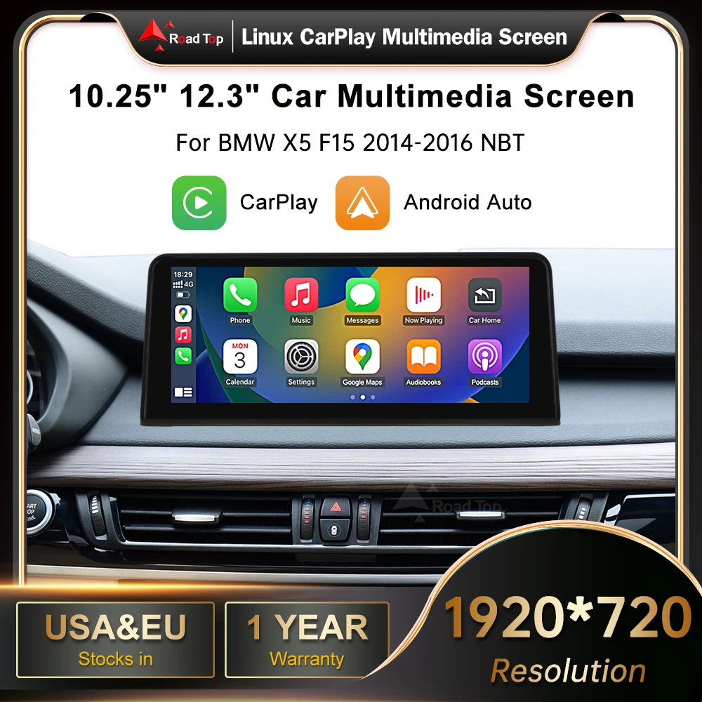 

10.25' 12.3' Wireless Carplay Multimedia Display Touch Screen Android auto Head Unit For BMW X5 F15 F85 X6 F16 F86 2014-2016 NBT