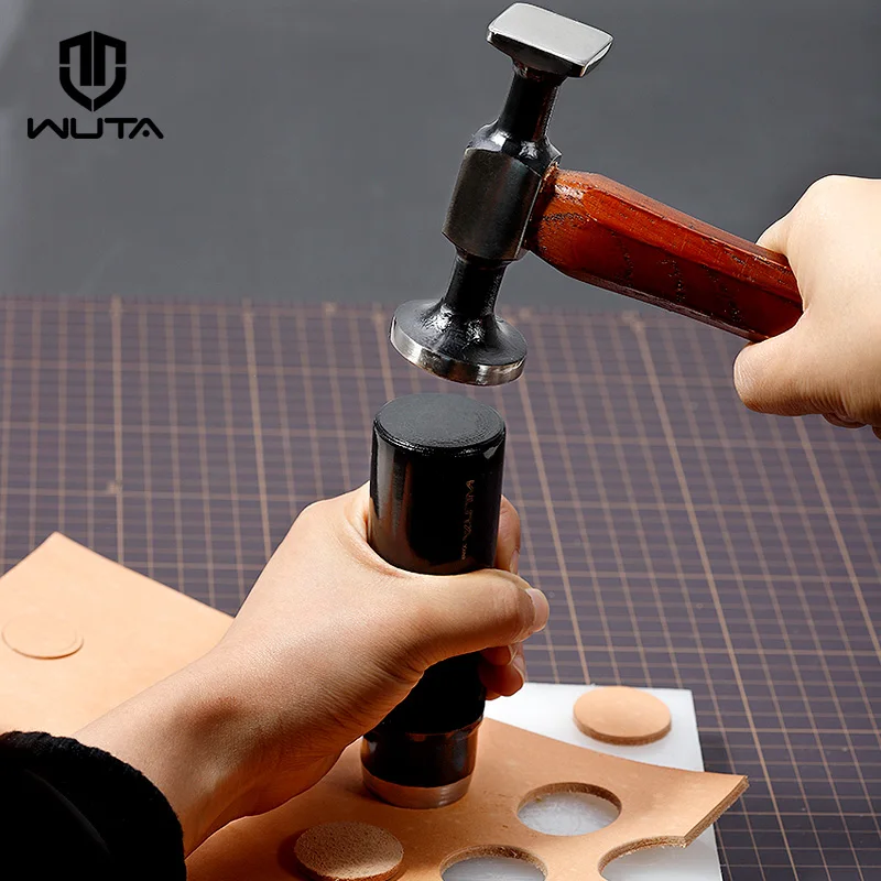 لأدوات مول الجلدية الاحترافية، مطرقة مطرقة جلدية، مطرقة صغيرة من الفولاذ الكربوني، رأس مزدوج، مطرقة مطاردة ناعمة #4