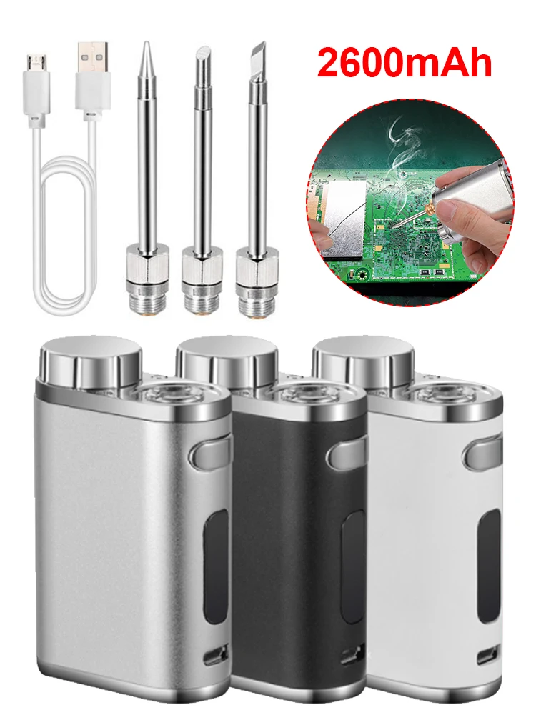 Fer à souder Portable rechargeable, fer à souder sans fil à batterie USB, fer à souder d'extérieur à haute puissance 1W-75W
