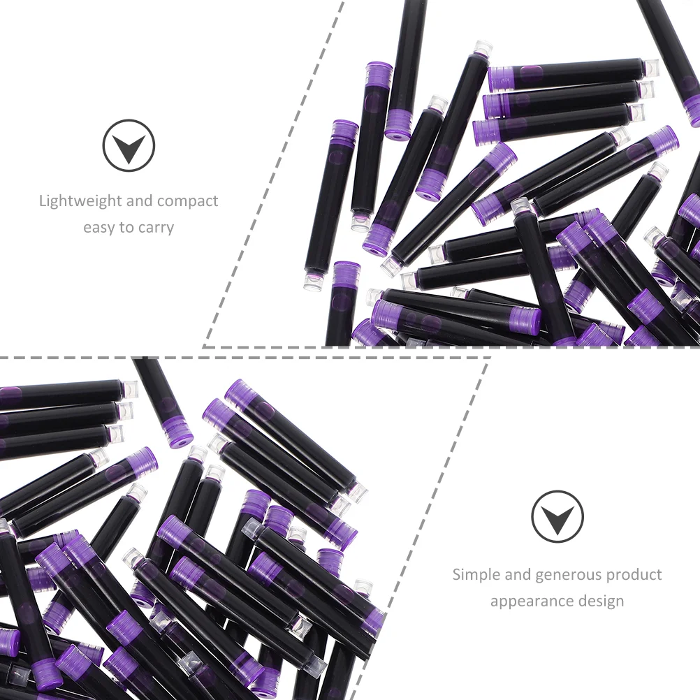 100 Pcs Office Supplies Ink Colorful Pens Practice Replacement Student Fountain