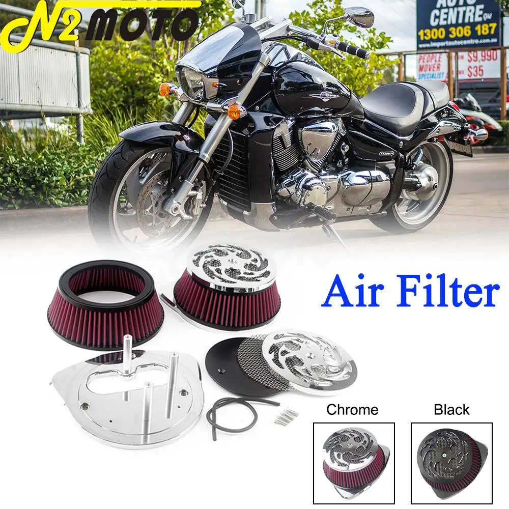 Roaring Big sucker Dual Air Filter Swirl Air Intake Filtration For Suzuki Boulevard Boss M109R M109RZ M109 VTR1800 VLR1800 06-19