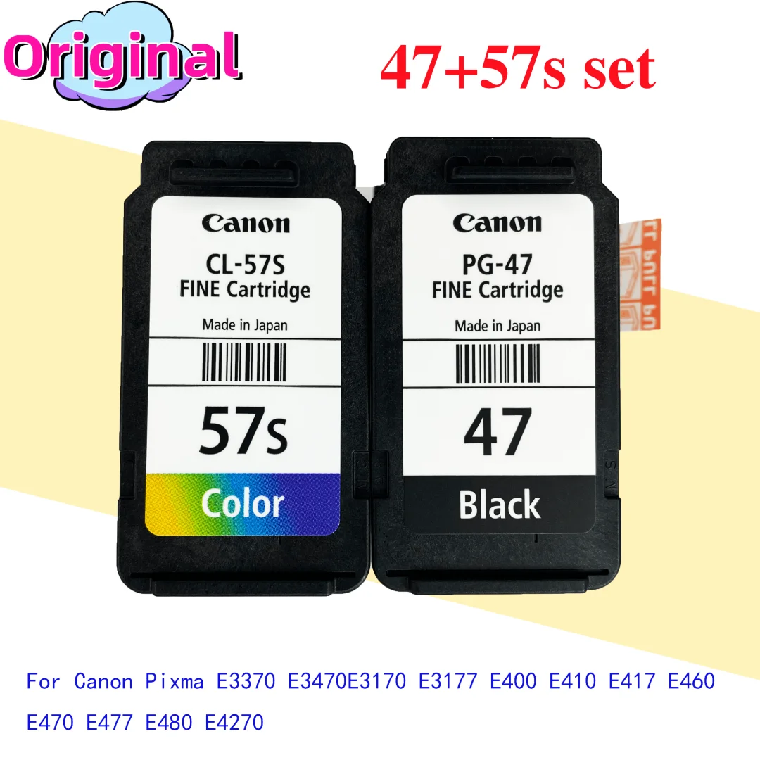 CANON PG-47/CL-57/CL-57S BLACK/COLOR FINE INK CARTRIDGE E400 E460 E480 E410 E470 E3170