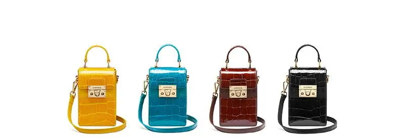 American High Gloss Crocodile Skin Women\'s Bag Lady Mobile Phone Bag 2023 New Genuine Leather Fashion Versatile Shoulder Bag 45