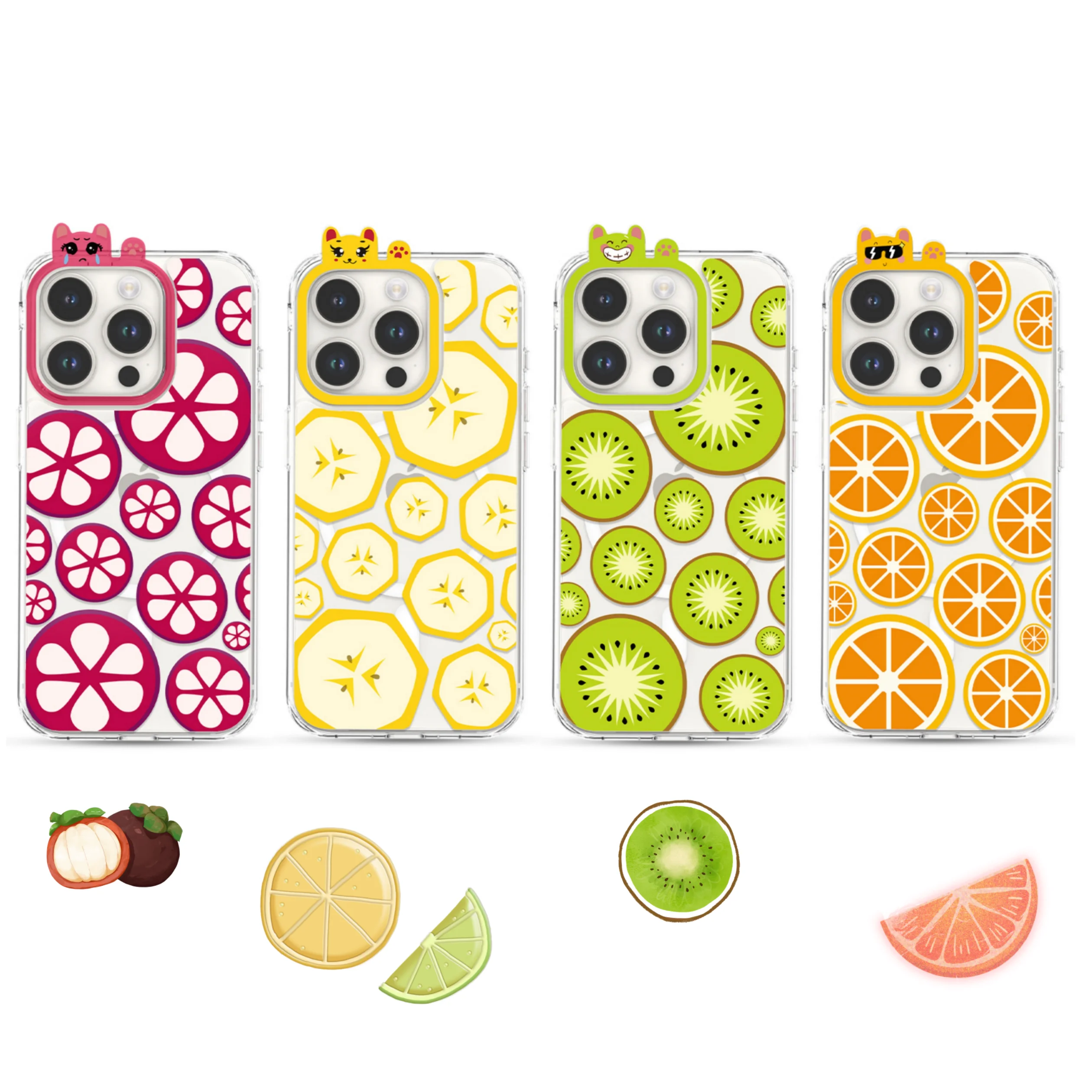 

Magnetic Case for iPhone 15 14 13 Pro Max Fruit Compatible with MagSafe, Fruit Pattern Phone Cover for Girls Soft TPU Hard Back