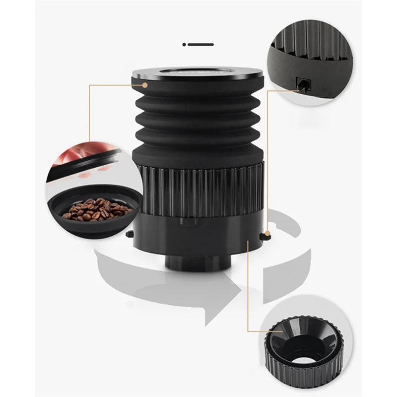 ABRG Adatto per Breville Soffiare Contenitore per Polvere Macinacaffè Aria Soffiare Contenitore per Fagioli Tramoggia di Dosaggio con Soffietto (Coperchio in Metallo)