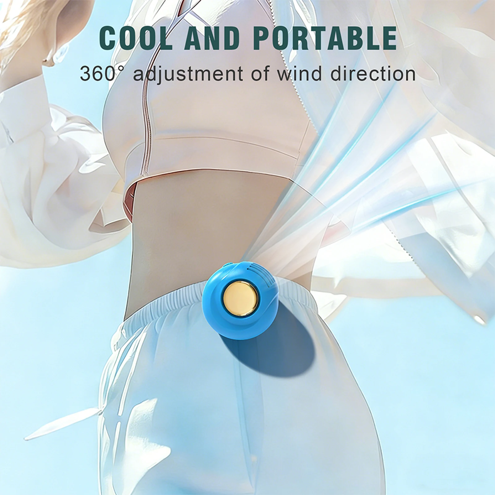 Rechargeable Silent Personal Fan Multi Purpose Suspended Whirlwind Fans Lightweight Versatile Mini Cooler for Shirt & Waist