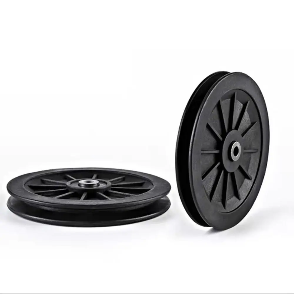 Fitness Equipment Parts Pulley Wheel Cable Machine Part Black Nylon Pulley Good Wear Resistance Light Weight Nylon Bearing