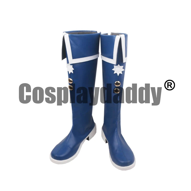 Ensemble Stars! Knights StarFes Leo Tsukinaga Arashi Narukami Cosplay Blue Shoes Fold-over Boots S008