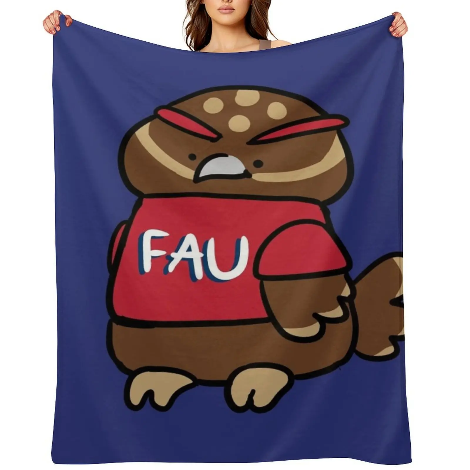 

Owlsley the Owl - Florida Atlantic University Throw Blanket Quilt manga warm winter Luxury Blankets