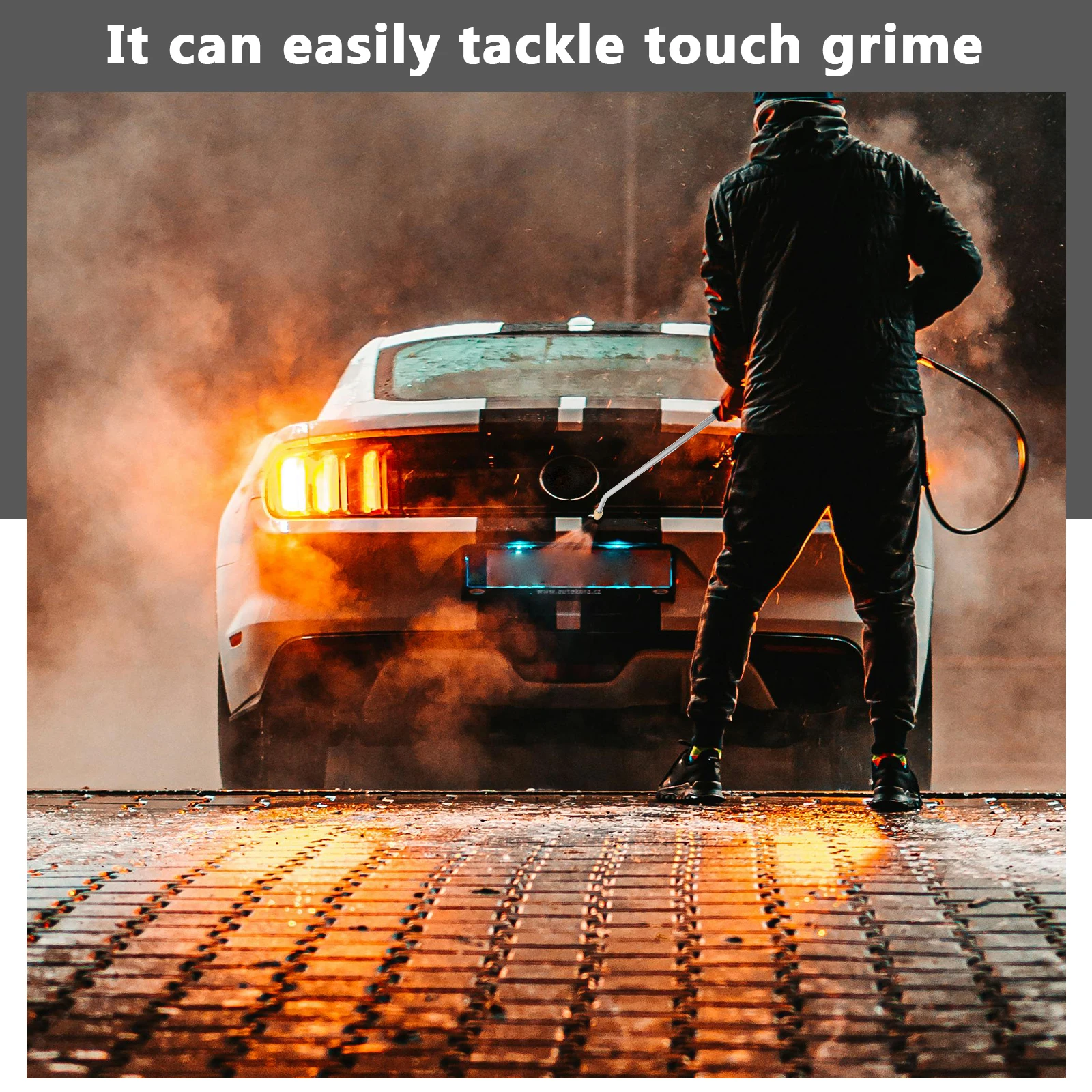 

30° Curved Car Extension Wand Metal Pressure Washer Rod Durable Rust Resistant Quick Connector Watering Spray Nozzle Power