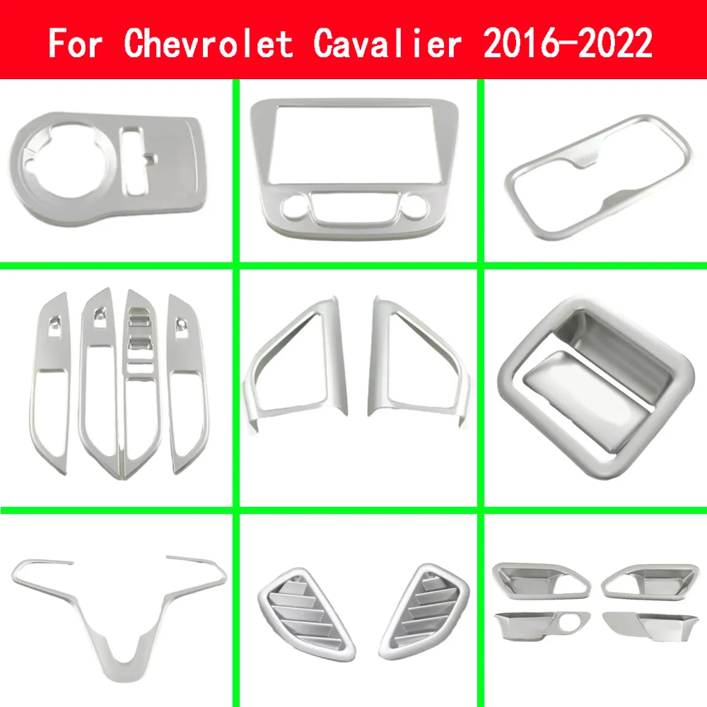 

For Chevrolet Cavalier 2016 2017 2018 2019 ABS Car Gear Shift Panel Cover Air Condition Outlet Trim Frame Armrest Bowl Knob Trim