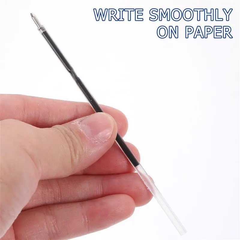 100pcs 07mm Black Office Push-Button Ballpoint Pen RefillNeutral Refills Portable Decor Filling Gel Fine Pen Refills