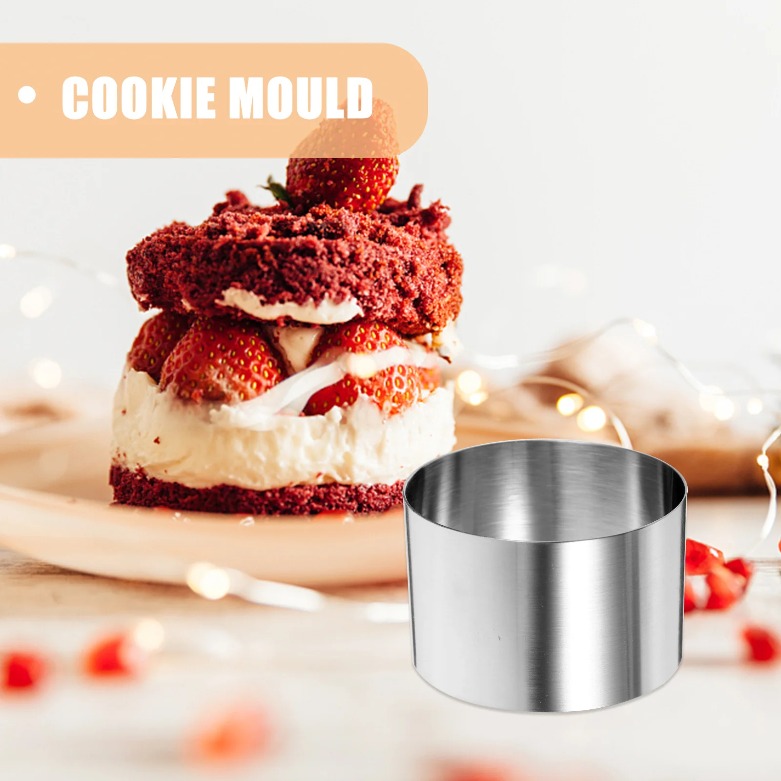 

4Pcs Stainless Steel Mousse Rings Square Cake Pan Adjustable Size Mold Baking Biscuit Cookie Mould Reusable for DIY Cooking