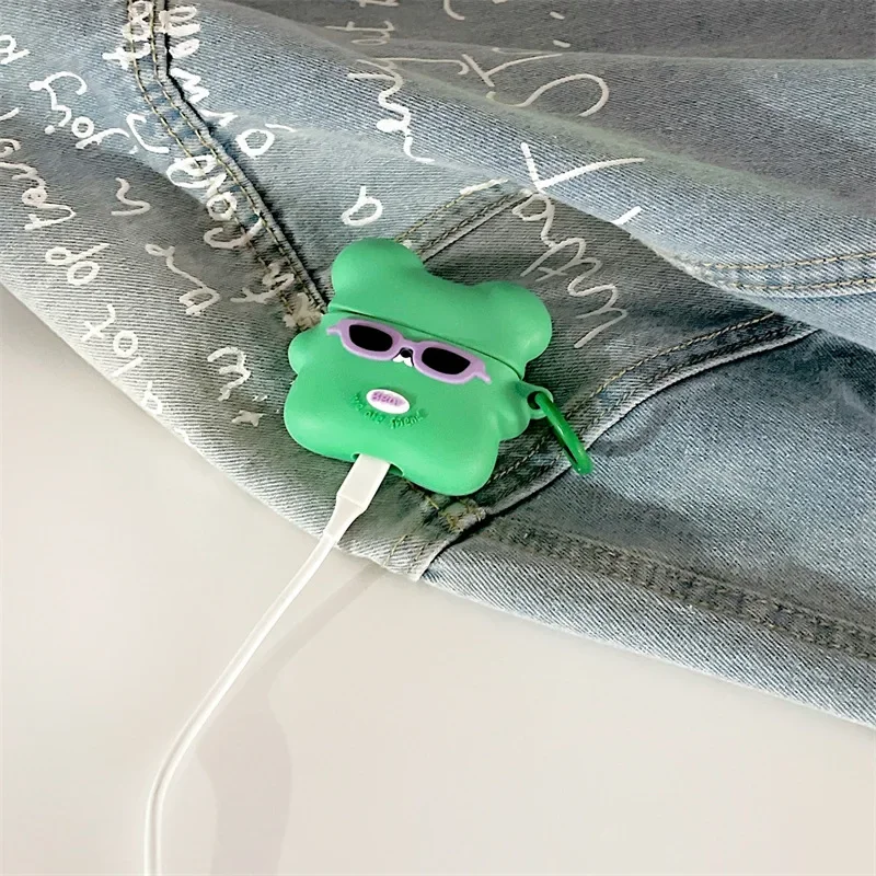 

3D Cute Sunglasses Bear Case for AirPods Pro2 Airpod Pro 1 2 3 Bluetooth Earbuds Charging Box Protective Earphone Case Cover