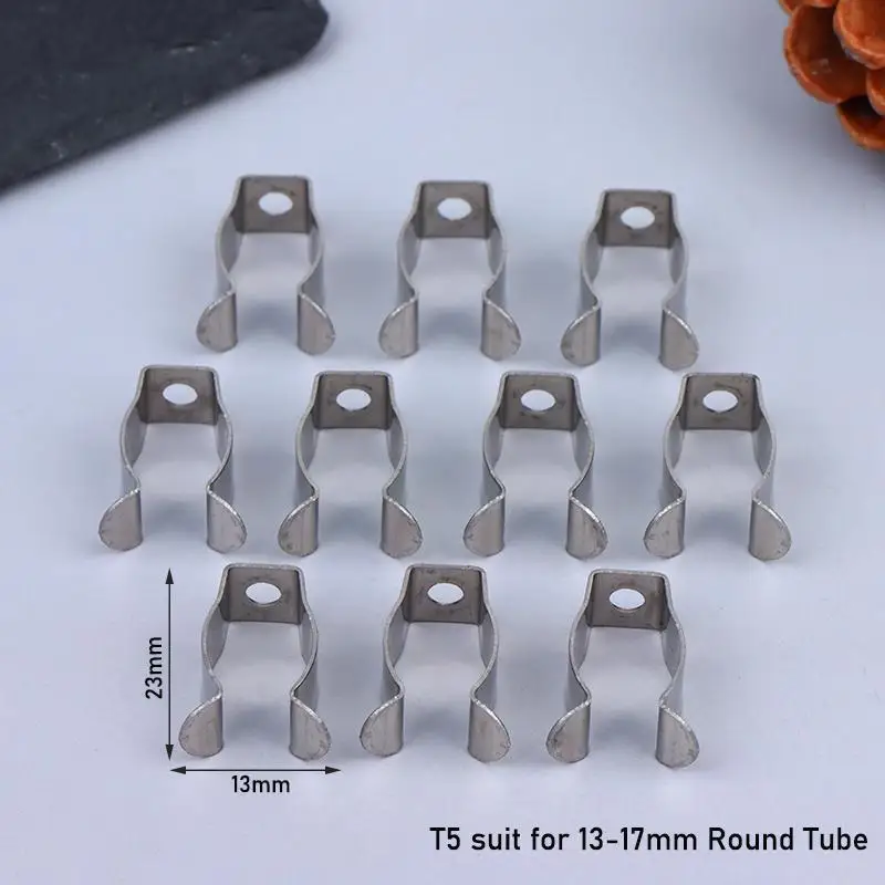 10Pcs T5 T8 LED Round Neon Fixed Clip Plastic Buckle Transparent White Connector Holder Silica Gel Tube Accessories