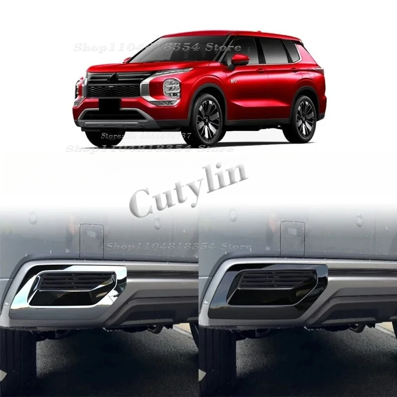 

For Mitsubishi Outlander 2025 2026 ABS Black Rear Bumper Fender Foglight Back Air Vent Cover Protector Exterior Accessories
