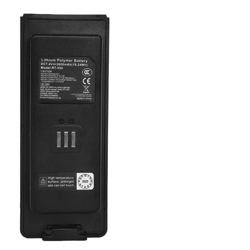 RT-950 7.4V 2.6Ah 19.24Wh Li-Po Replacement Battery Built-in Type-C Charging for Radtel RT-950 RT-950 PRO Walkie Talkie Battery - view 2