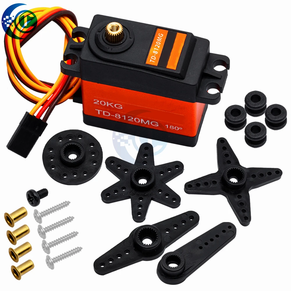 TD-8120MG مقاوم للماء ميتال جير أجهزة رقمية مع 20 كجم عزم دوران عالي 180 زاوية لسيارة التحكم عن بعد RC نموذج السيارة