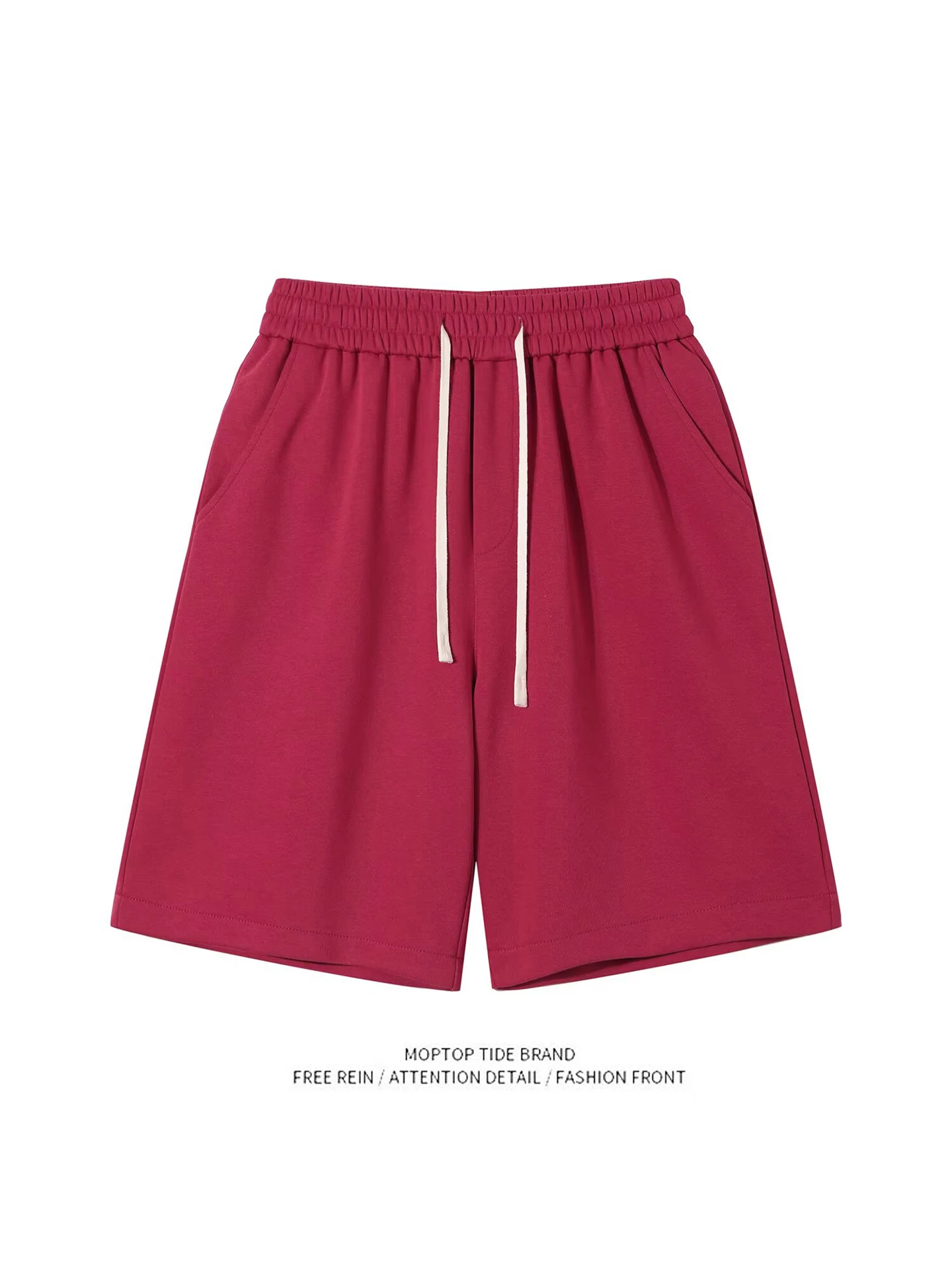 ملابس خارجية صيفية غير رسمية للرجال من Loose Spor مقاس كبير، سراويل مريحة ذات ملمس راقي ومستقيمة الساق #5