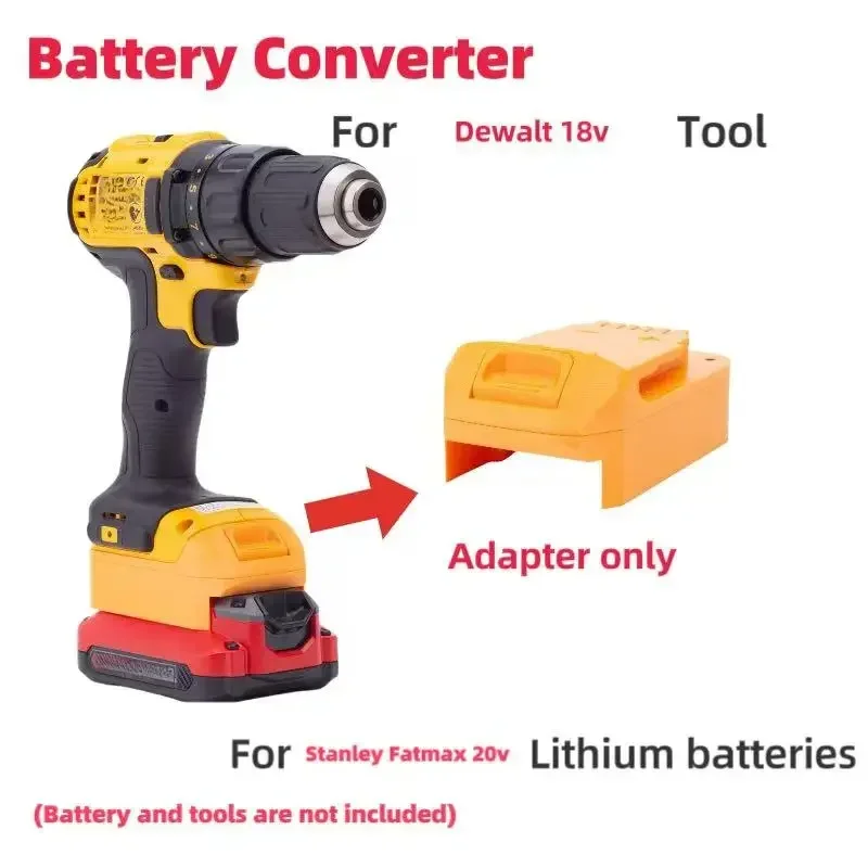 

Batteries Converter Adapter For Stanley fatmax 20v Lithium Adapter Convert To Dewalt 18V Tools Converter（No Tools And Batteries)