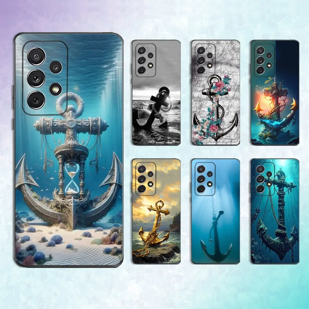 

Ocean Art Anchor Phone Case For Samsung S25,S24,S23,S22,S21,S20,S10,Ultra,Plus,Lite,FE,Soft Silicone Black Cover