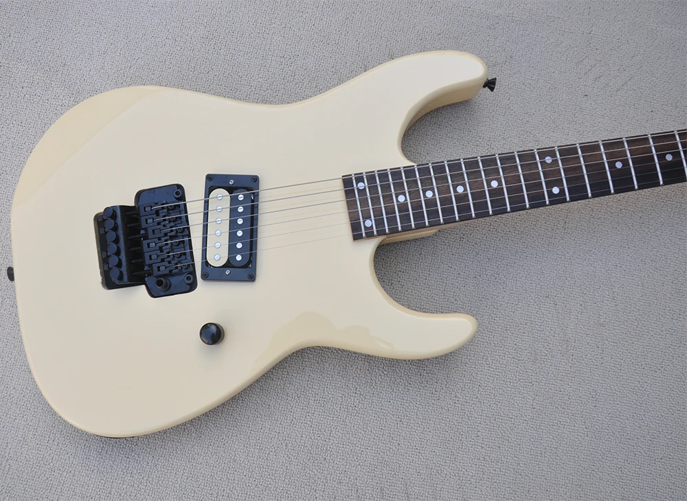 Cream 6 Strings Electric Guitar with Rosewood Fretboard,24 Frets,Customizable