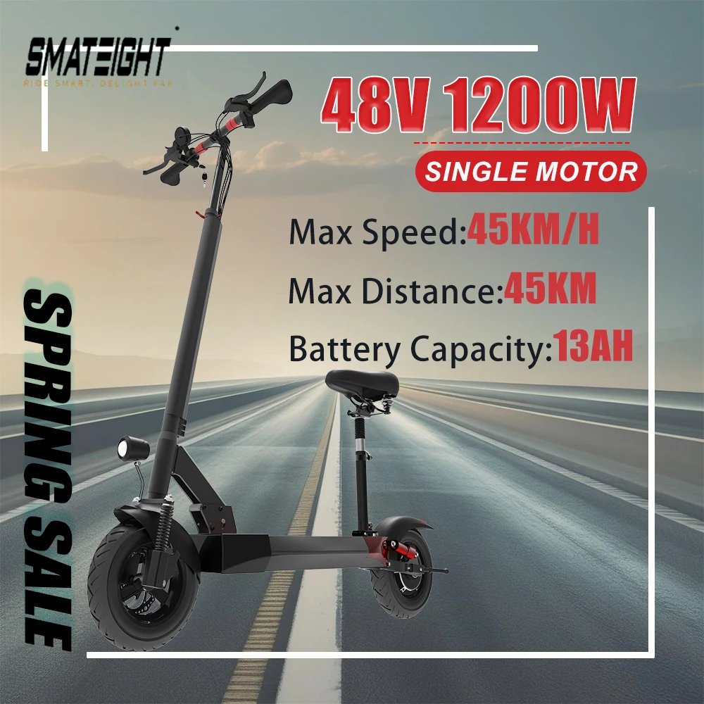 

Portable Electric Scooter X48 for Adults 1200W 10 Inch Tire 48V Battery LCD Screen Commuter Foldable E-Scooter with Disc Brake
