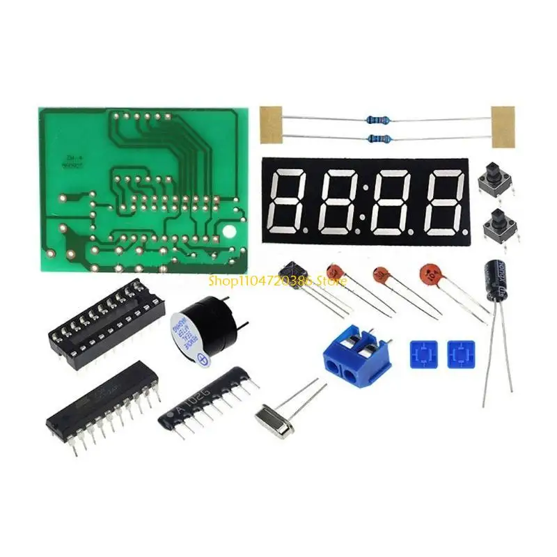 K0EA 4-bit Digital Clock Training Skill Suit Circuit Board for Electronics Assembly