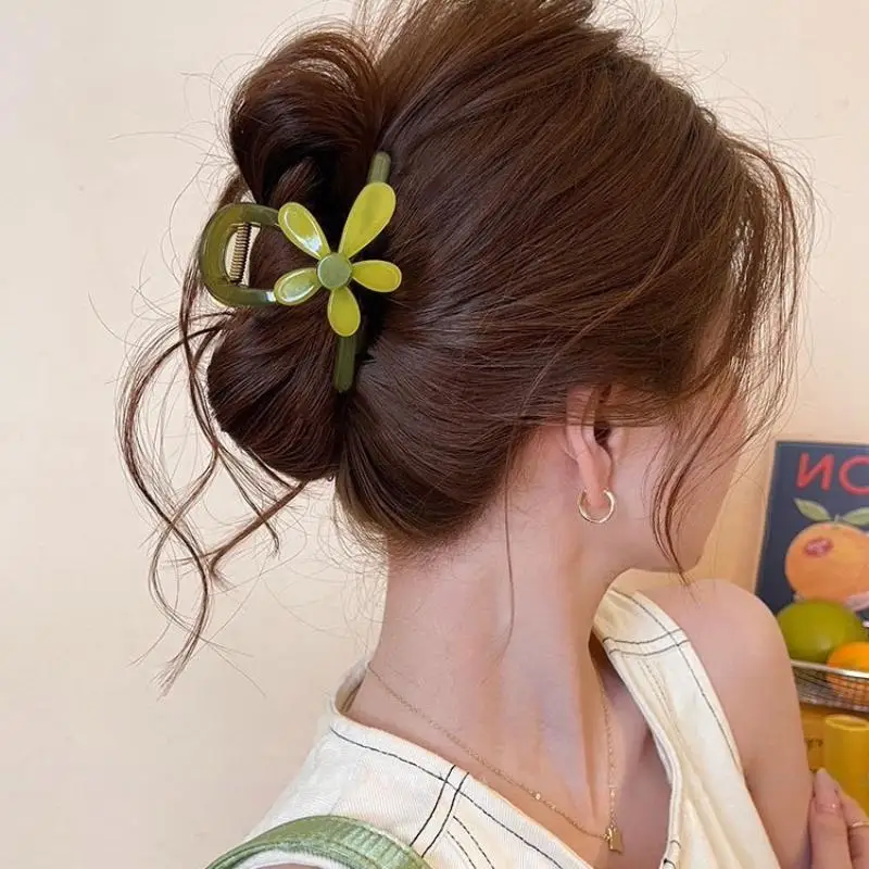 Blumen-Haarklammer, große, rutschfeste Kieferklammer für dickes Haar, für Frauen, für den täglichen Gebrauch – Detail 2