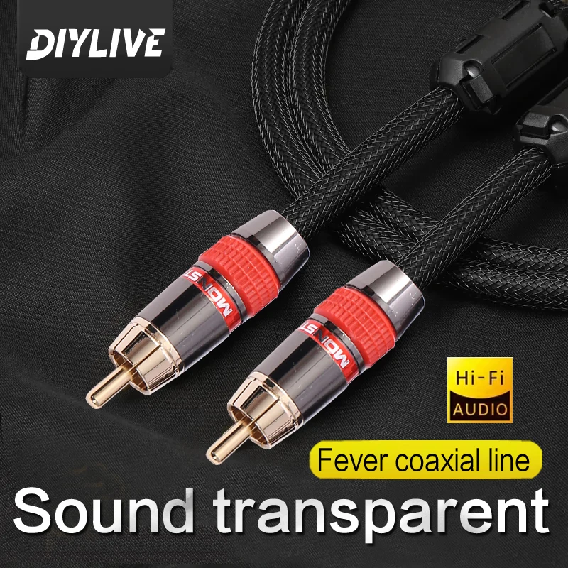DIYLIVE Fever SPDIF coaxial line digital coaxial audio cable subwoofer cable TV DVD power amplifier audio connection cable