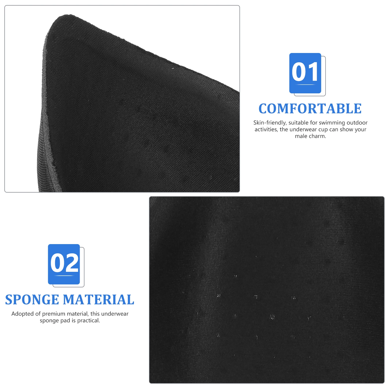 

4pcs Sponge Pad Underwear Enhancing Bulge Bulge Briefs Thick Pads Practical Premium Material