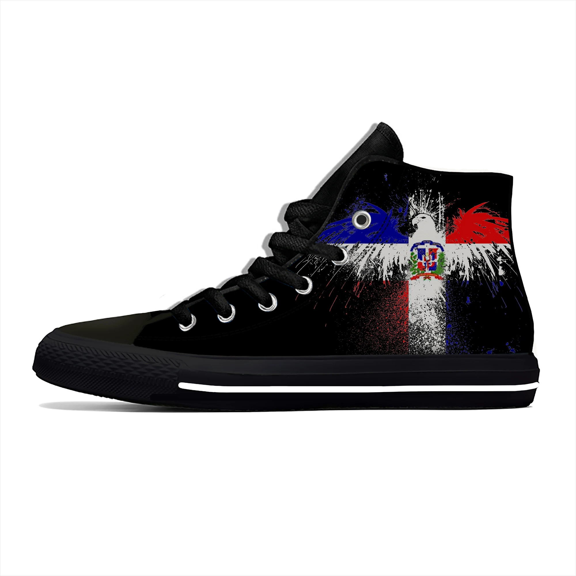 Hot Cool Dominican Republic Flag Patriotic Classic Casual Shoes High Top Breathable Men Women Sneakers Lightweight Board Shoes