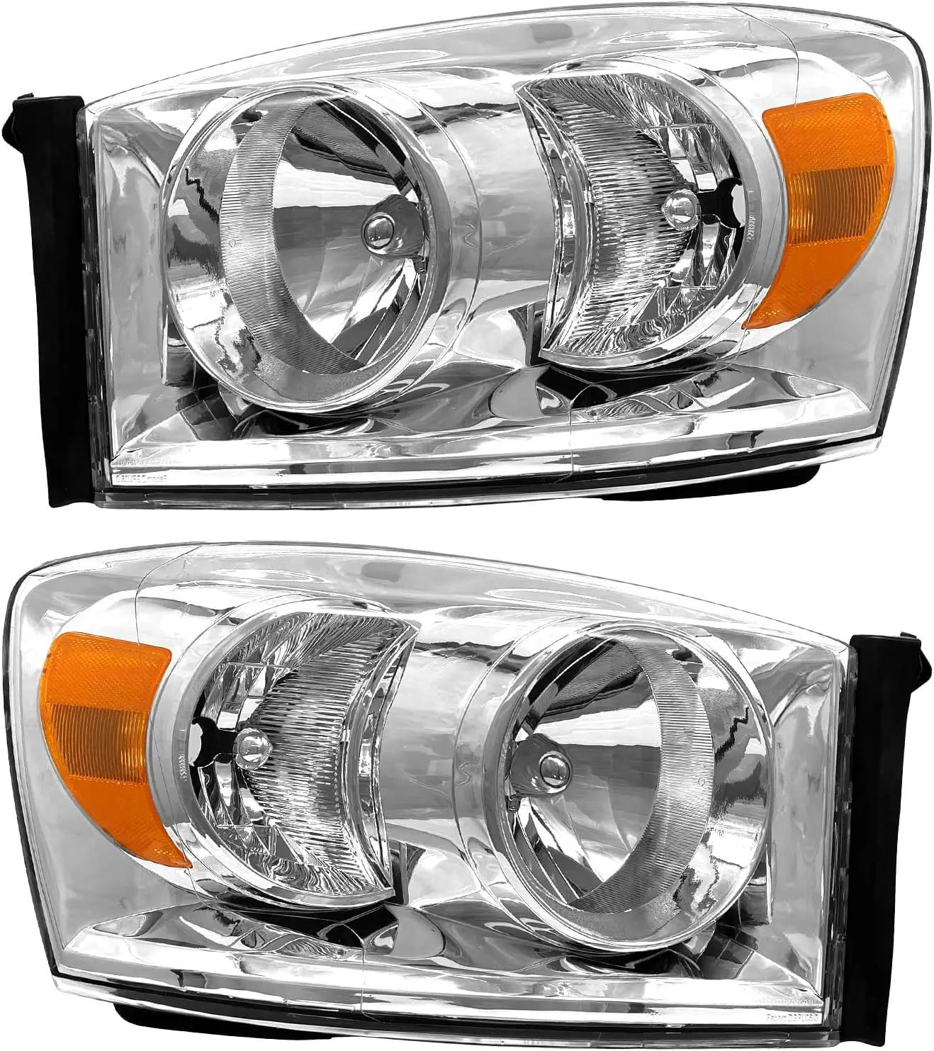 

Фара в сборе, совместимая с Ram 1500/2007-2009 Ram 2500 3500 2006 года, хромированный корпус, Янтарный отражатель, драйвер и пастльность