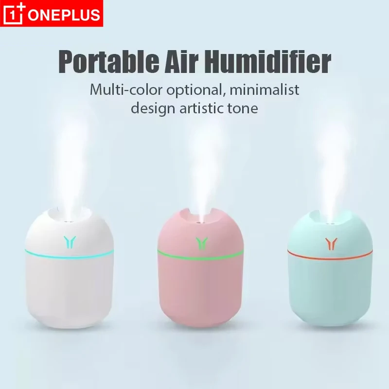 OnePlus Air Humidifier 250ML Mini Aroma Oil Diffuser USB Essential Oil Atomizer Portable Electric Air Humidifier LED Night Lamp