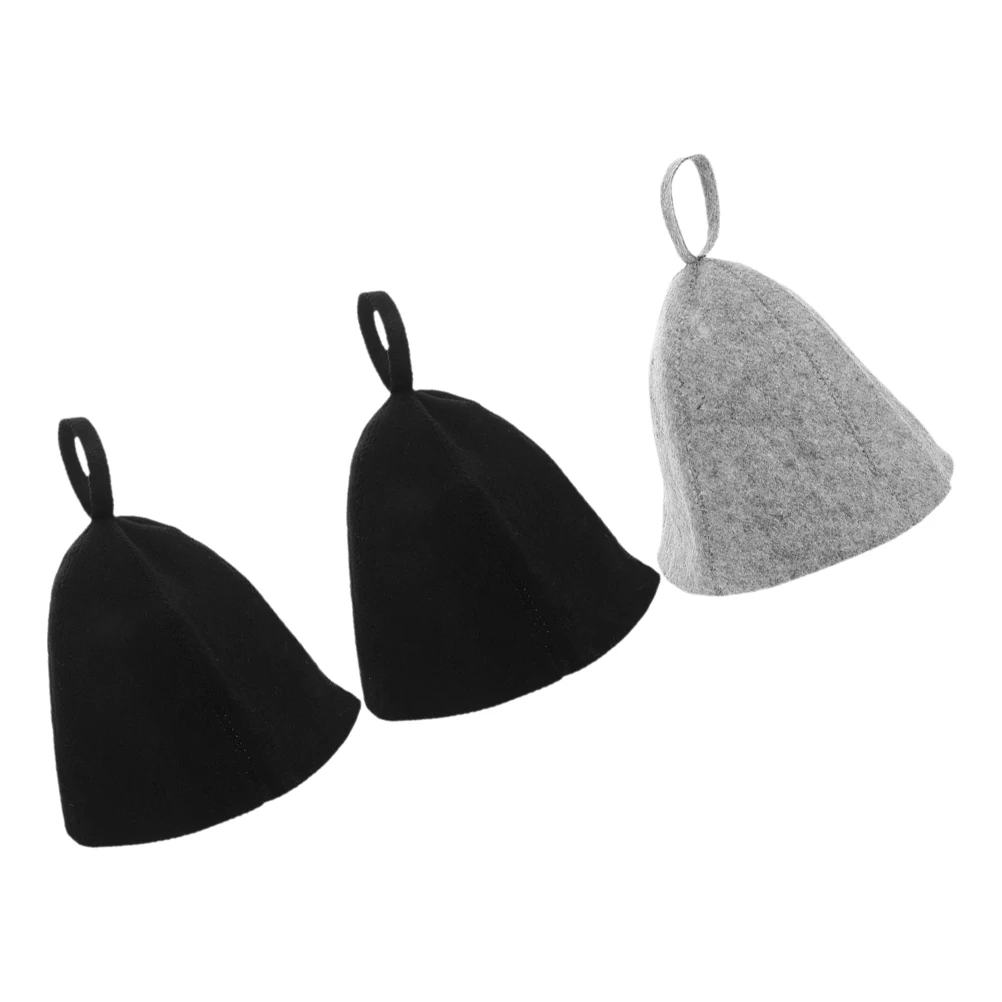 

3 Pcs Dry Hair Cap Heat Therapy Hat Bathhouse Banya Sauna Bathing Accessories Take Headgear