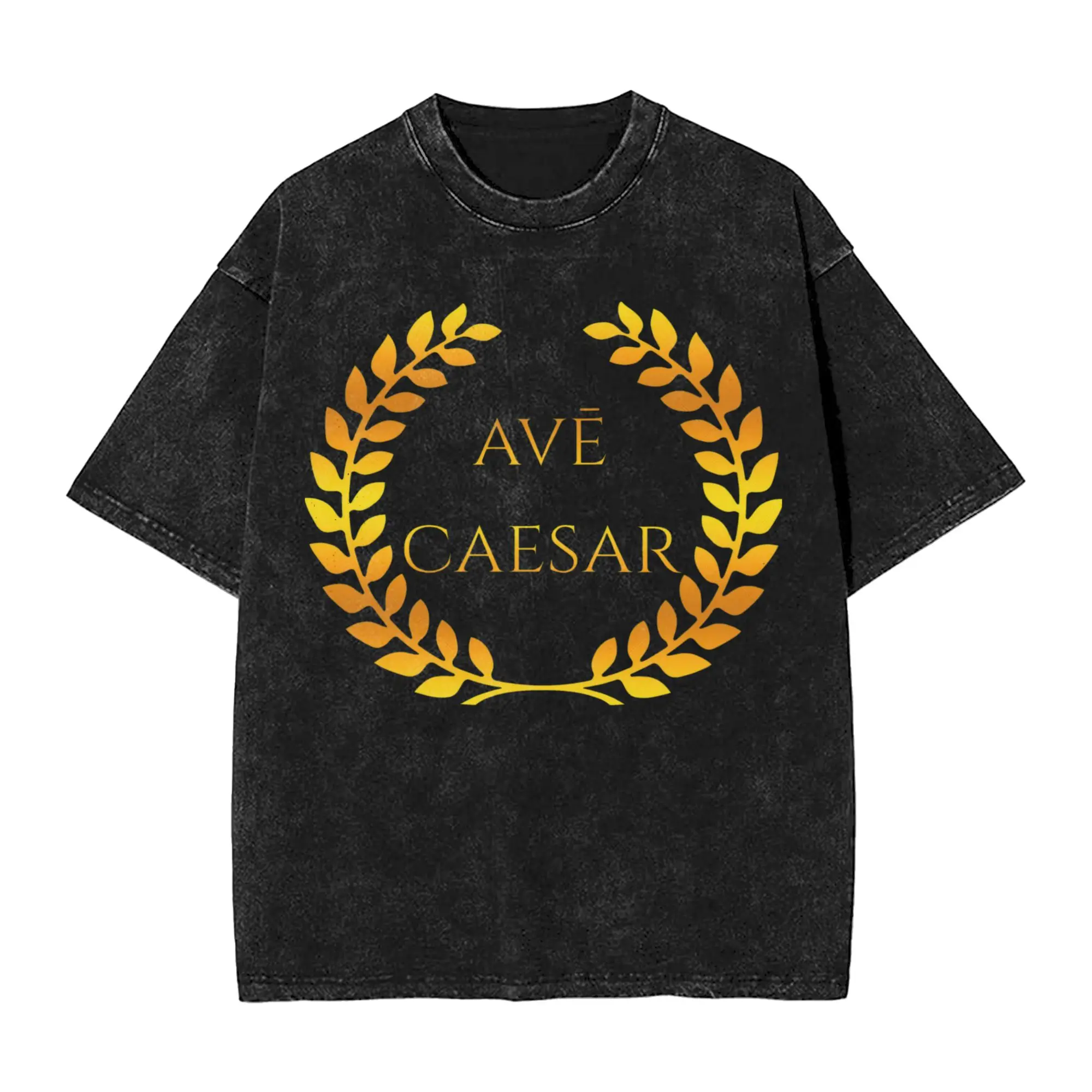 Vintage Washed T-Shirt Ave Caesar Cotton T Shirts  Hip Hop Tshirt for Mens Summer Y2K Basic Casual Clothes