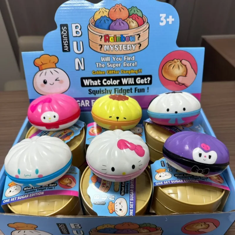 Juguetes Blandos de Dumpling Original, Juguetes Antiestrés Aleatorios, Juguetes Divertidos para Apretar, Regalos de Cumpleaños de Hello Kitty