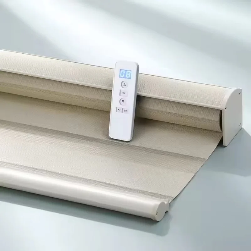 

2025Custom Blinds 80%Filter light Fabric Remote Control Connect Alexa And Google Home Automatic Zebra Blind For Living Room