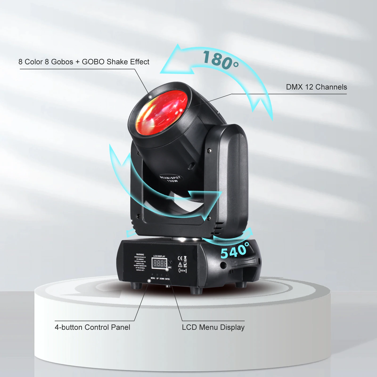 150W Moving Head LED Light  Beam+Spot+ Light strip effect 18 Rotating Prisms Dj Dmx512 Club Bar Wash Stage Light