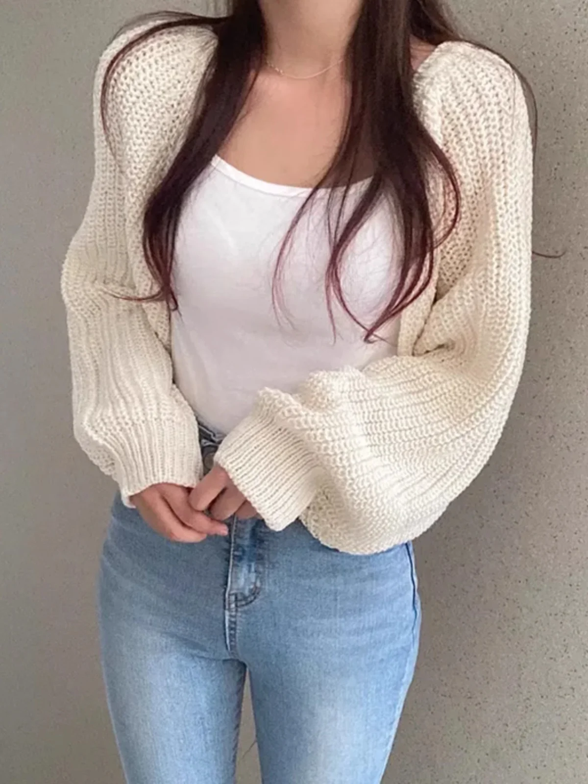 

Chic ort Knitted Open Cardigan Women's Retro Design Sensation Faion Long Sve Top Vintage Sle Knitted Sweater Wrap