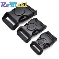 10 Pcs/Pack 15-25mm Plastic Black Curved Side Release Buckles W/Lock for Paracord Bracelet Bag&Case Accessory