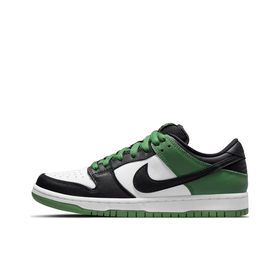 Nike Dunk SB Cow Split Leather Low top Skateboard Shoes Unisex Black Green BQ6817-302
